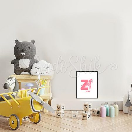 تابلو اتاق کودک فانتزی طرح گورخر حرف رنگی Z رومیزی