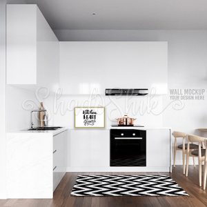 تابلو آشپزخانه خطاطی مدرن طرح Kitchen Heart Home سیاه و سفید