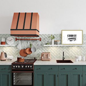 تابلو آشپزخانه خطاطی مدرن طرح COOK IT Easy سیاه و سفید