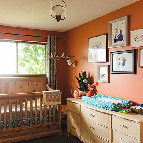 رنگ نارنجی برای اتاق کودک