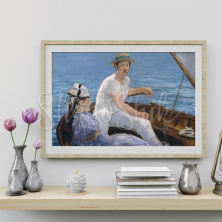 تابلو پذیرایی کلاسیک نقاشی اثر ادوارد مانه طرح قایق سواری با قاب های متنوع