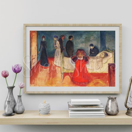 تابلو پذیرایی کلاسیک نقاشی اثر ادوارد مونش طرح کودک و مرگ با قاب های متنوع