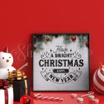 تابلو جشن کریسمس طرح HAPPY NEW YEAR با قاب های متنوع